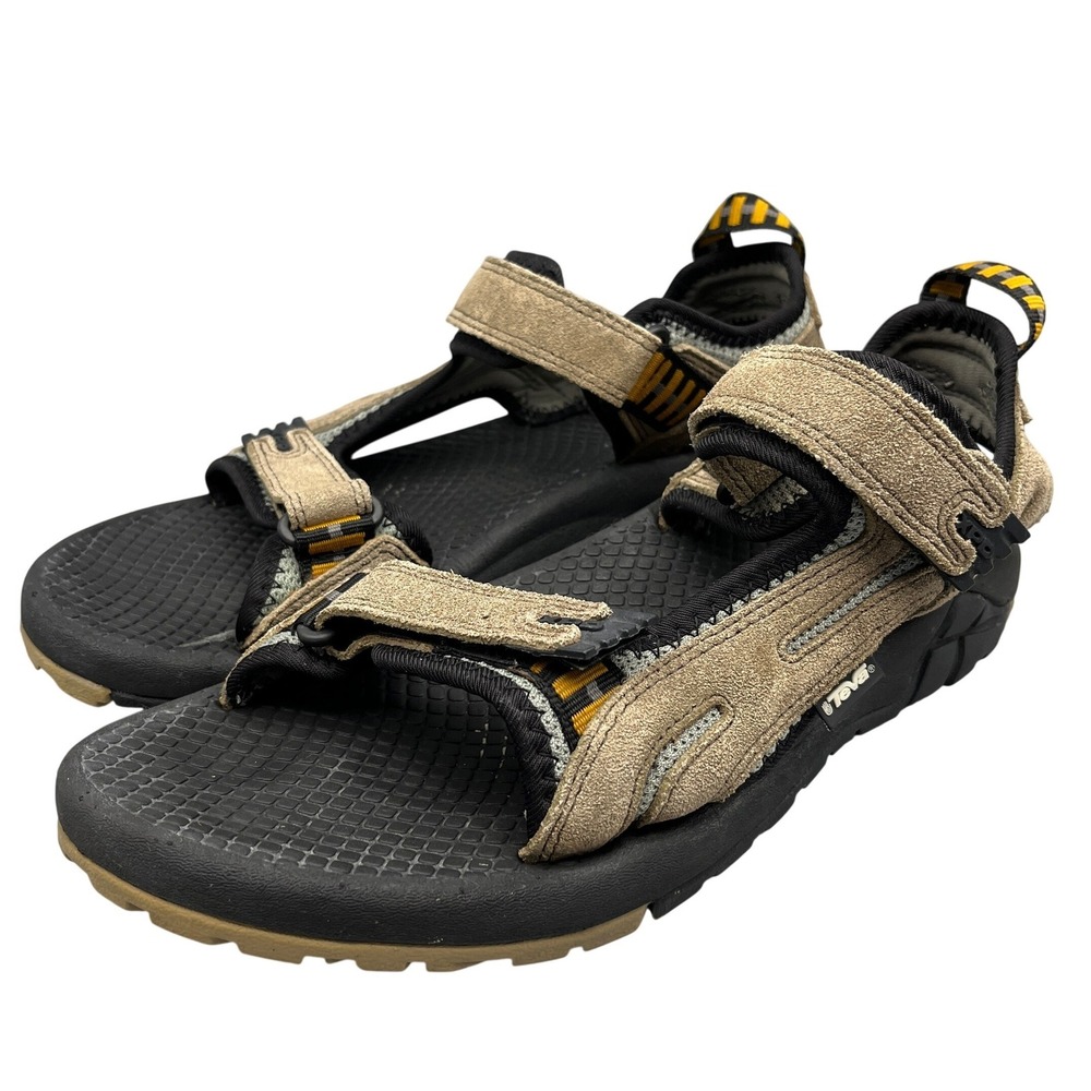 Teva XPD Suede Hiking Sandals Mens 10 Tan Black Adjustable Trail